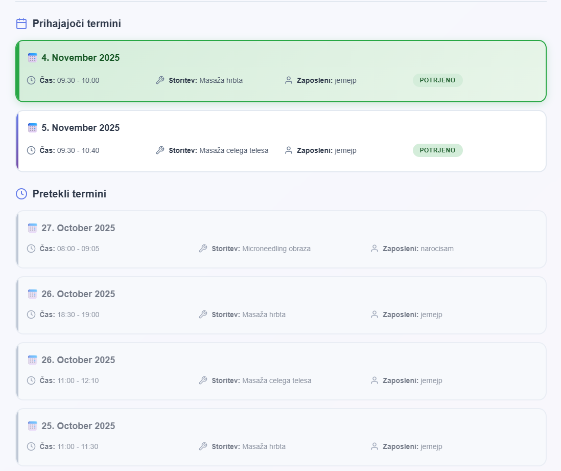 Portal za stranke - primer prikaza